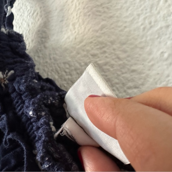 Cottagecore Ava Viv Navy White Daisy Floral Smocked Peplum Tank Top 1X Boho Chic - Picture 9 of 13